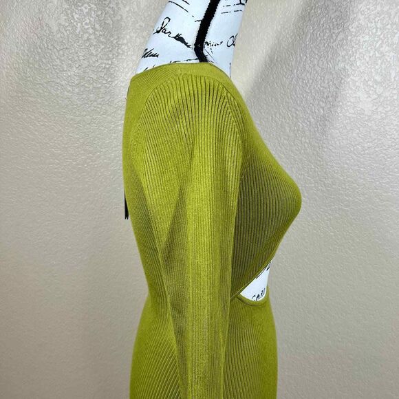 House of Harlow 1960 green ribbed dress long sleeve baddie size S party